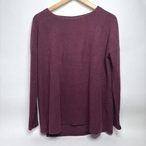 H BY BORDEAUX Women's Sz Small Burgundy Ribbed Split Back‎ Top NWT